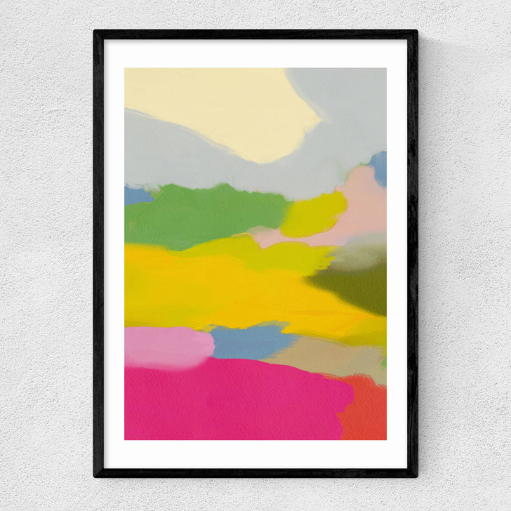 Landschaft Bunt II Narrow Black Frame