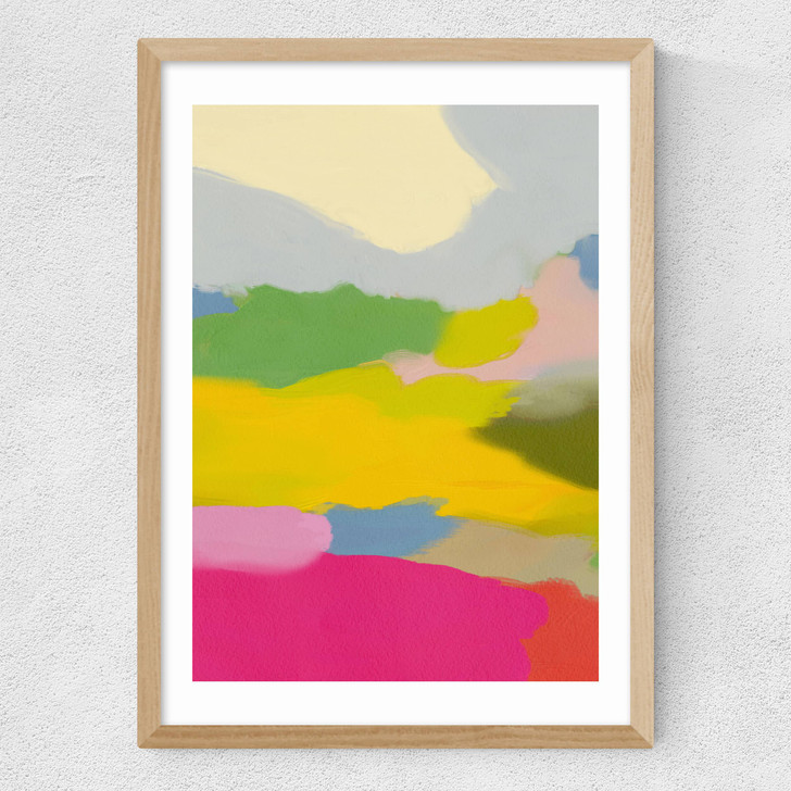 Landschaft Bunt II Medium Oak Frame