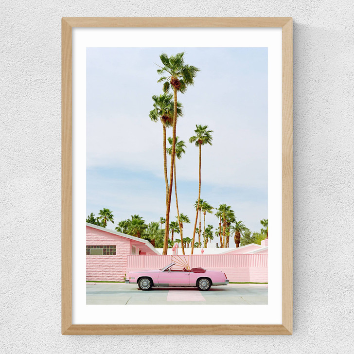 Pink Palm Springs Medium Oak Frame Pink Palm Springs Medium Oak Frame