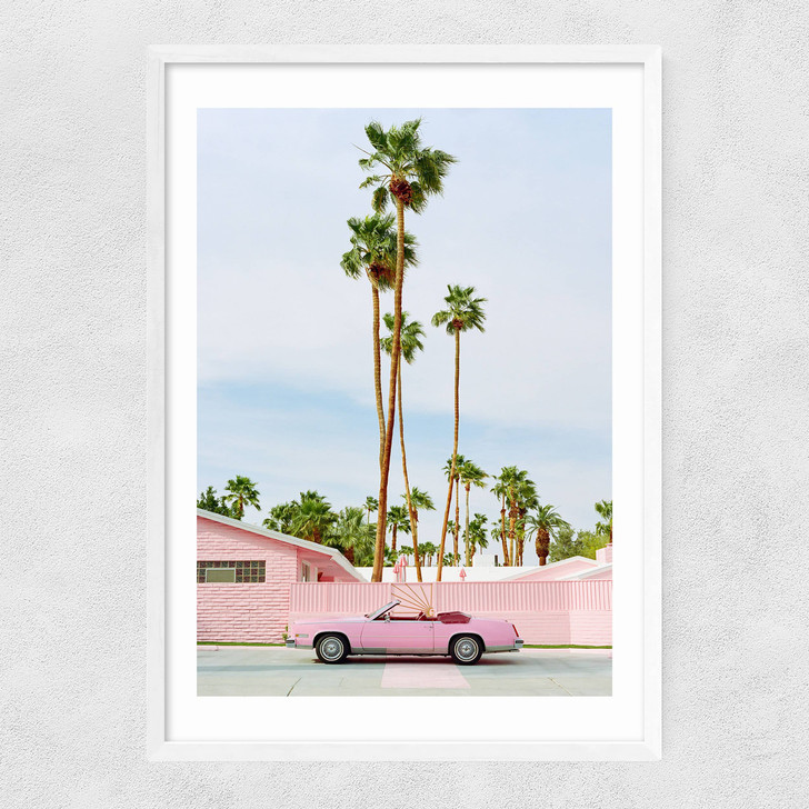 Pink Palm Springs Narrow White Frame Pink Palm Springs Narrow White Frame