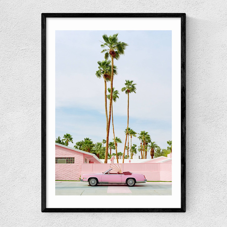 Pink Palm Springs Narrow Black Frame