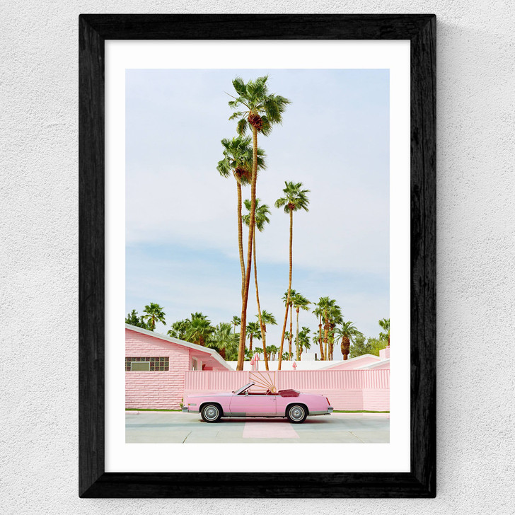 Pink Palm Springs Wide Black Frame