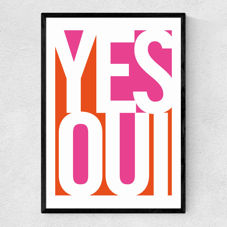 Yes Oui Narrow Black Frame
