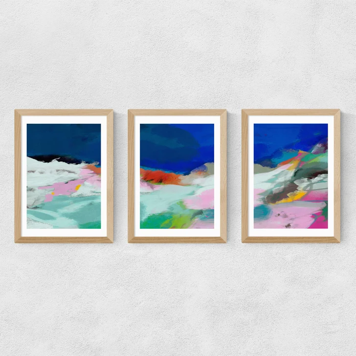 Blaue Landschaft Triptych