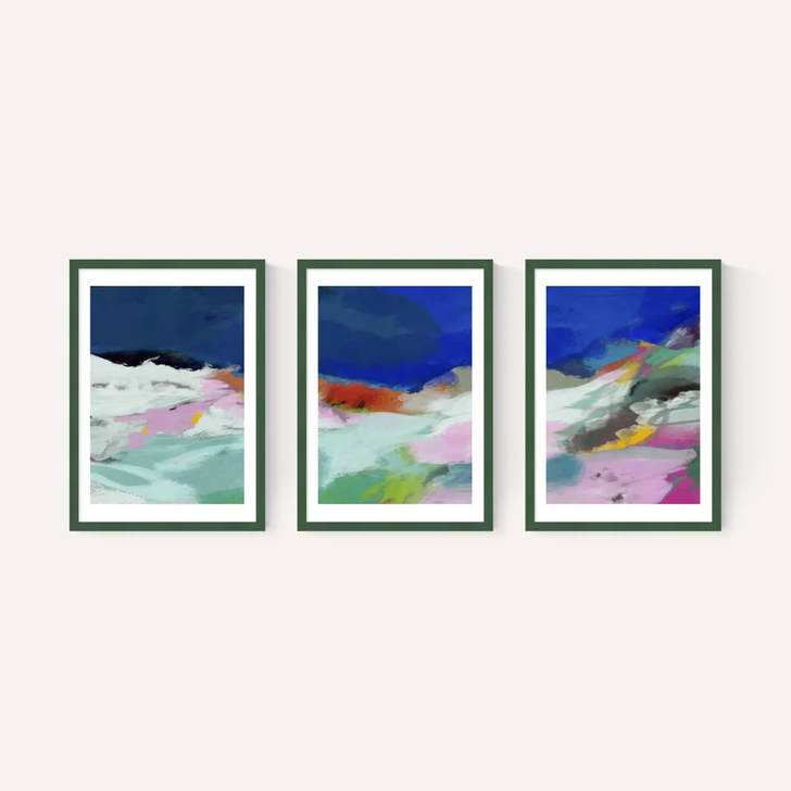 Blaue Landschaft Triptych