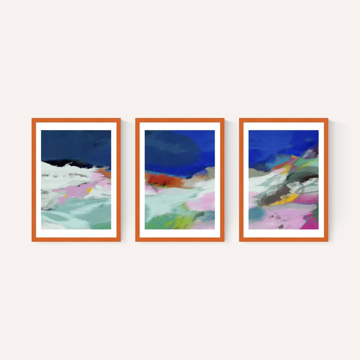 Blaue Landschaft Triptych