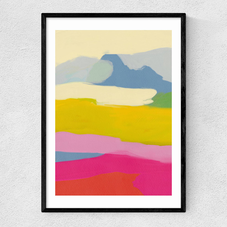 Landschaft Bunt I Narrow Black Frame