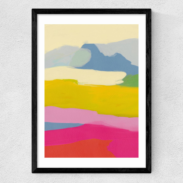 Landschaft Bunt I Medium Black Frame