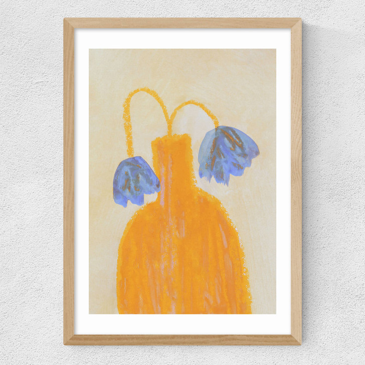 Still Life with a Vase and Two Flowers Medium Oak Frame Still Life with a Vase and Two Flowers Medium Oak Frame