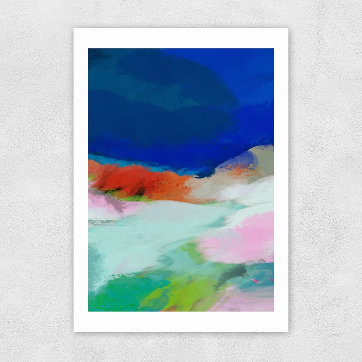 Blaue Landschaft II Unframed Print