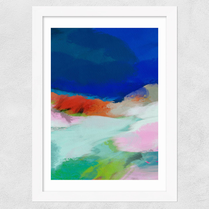 Blaue Landschaft II Wide White Frame Blaue Landschaft II Wide White Frame