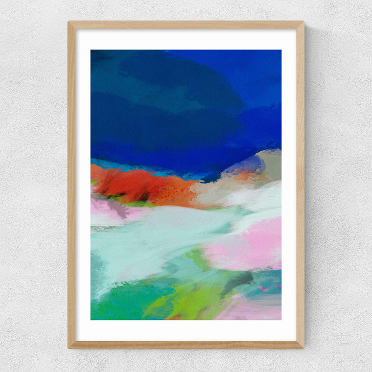 Blaue Landschaft II Narrow Oak Frame