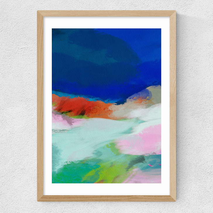 Blaue Landschaft II Medium Oak Frame