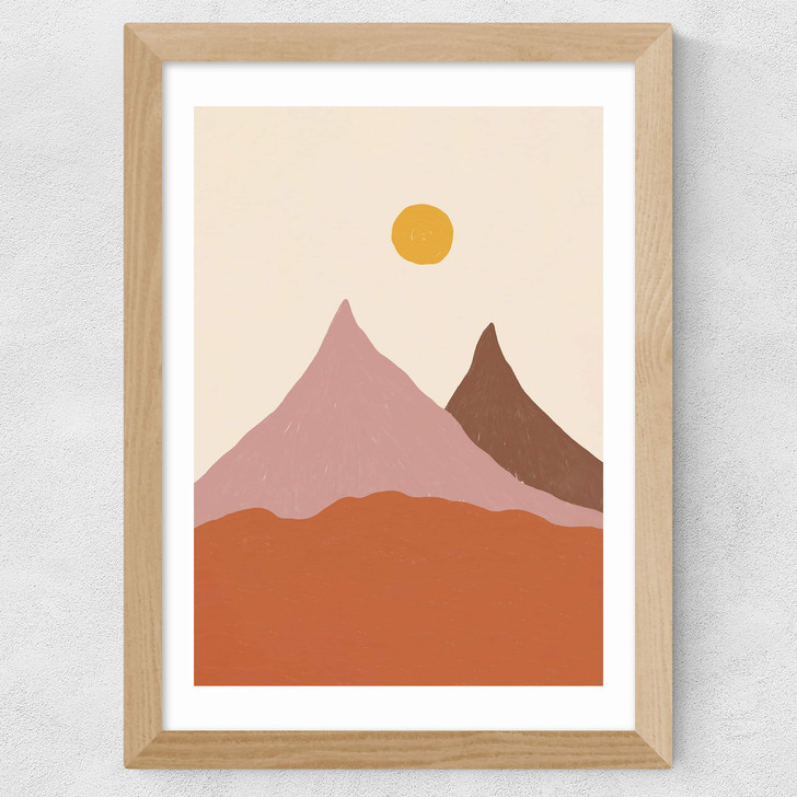 Acrylic Landscape II Wide Oak Frame