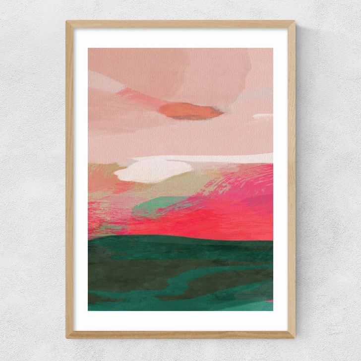Green and Pink Abstract II