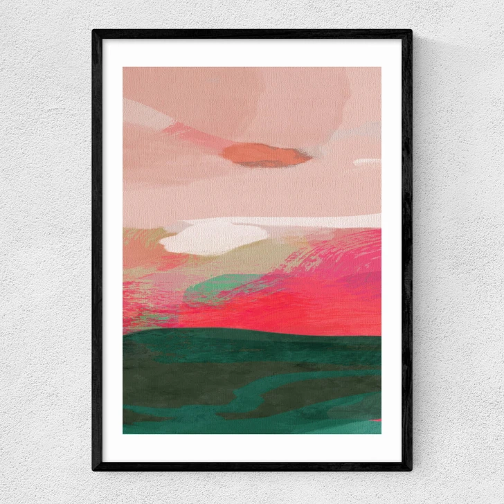 Green and Pink Abstract II