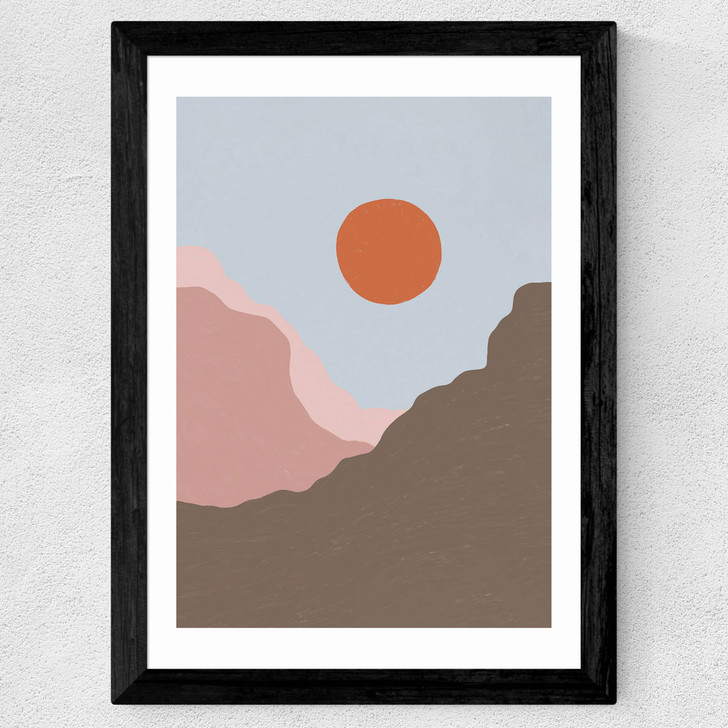 Acrylic Landscape I Wide Black Frame