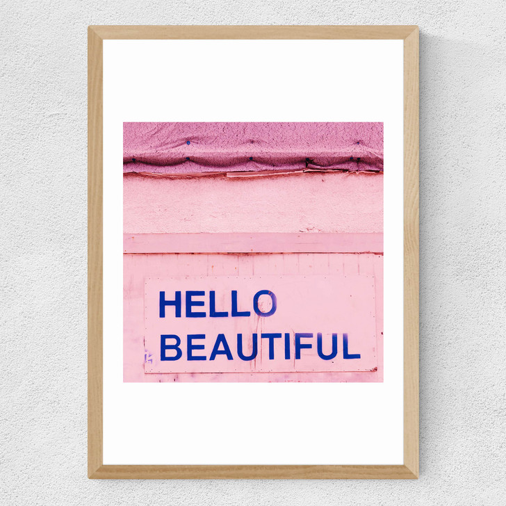 Hello Beautiful by Bethany Young Medium Oak Frame