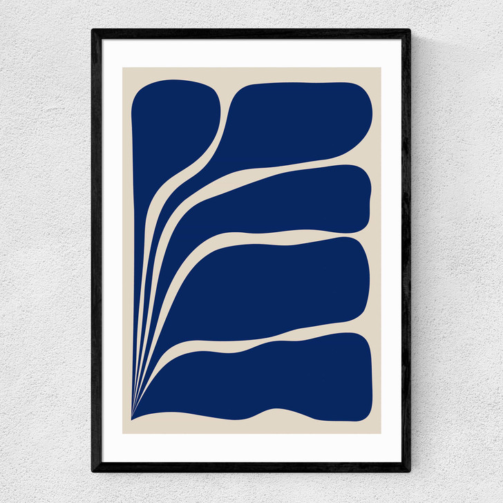 Five Leaf Plant Narrow Black Frame