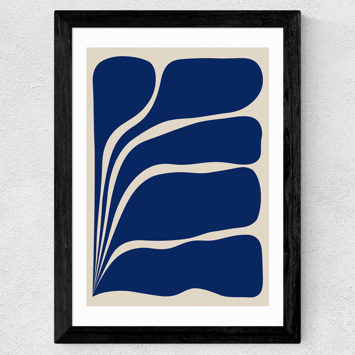 Five Leaf Plant Wide Black Frame