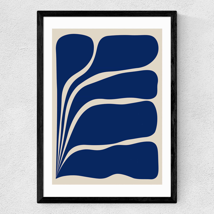 Five Leaf Plant Medium Black Frame