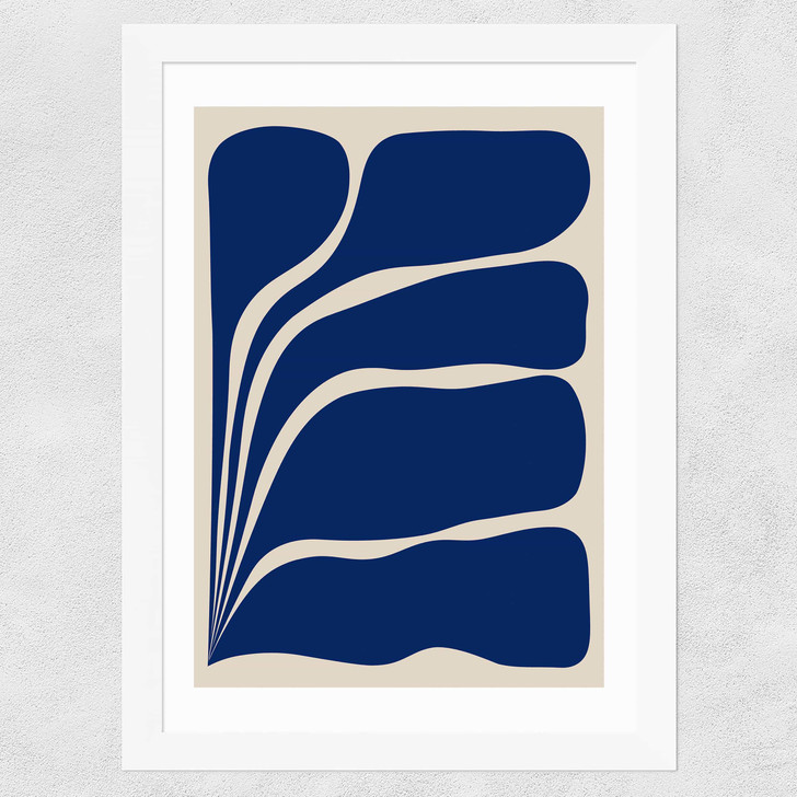 Five Leaf Plant Wide White Frame