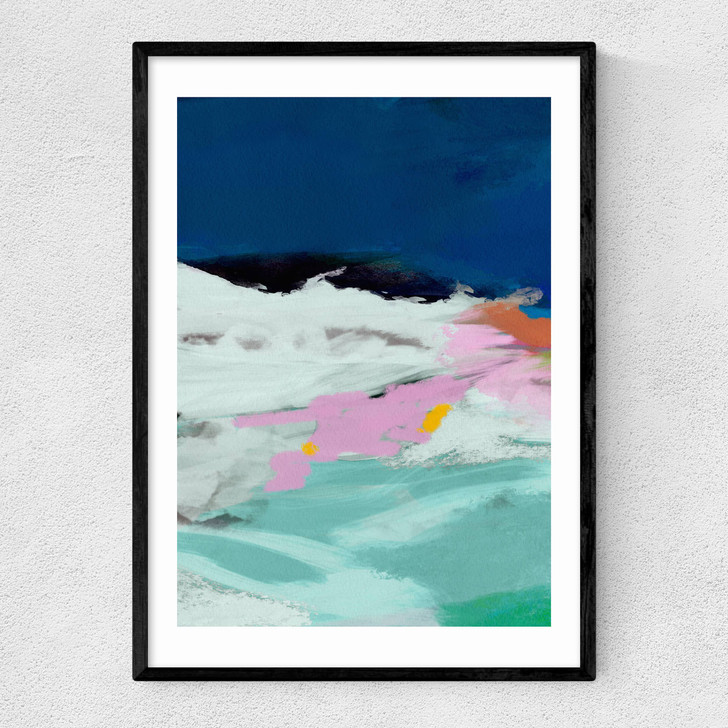 Blaue Landschaft I Narrow Black Frame