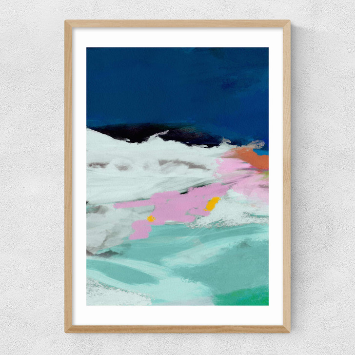 Blaue Landschaft I Narrow Oak Frame