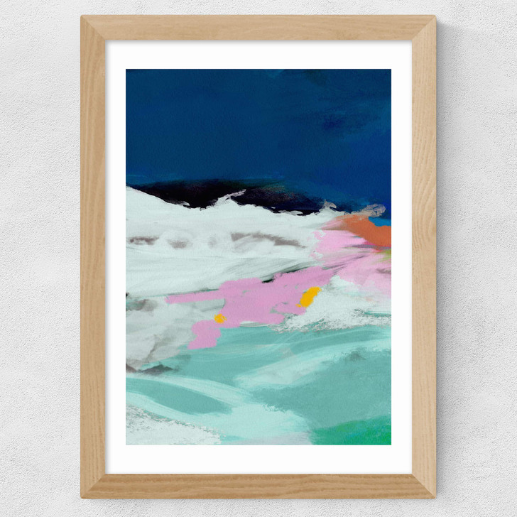 Blaue Landschaft I Wide Oak Frame