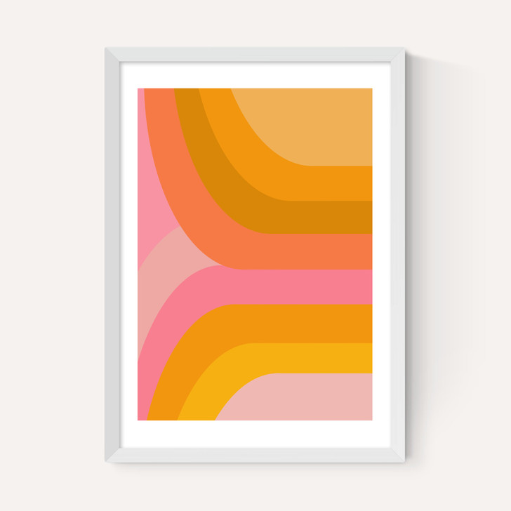 Retro Rainbow in Pink and Yellow