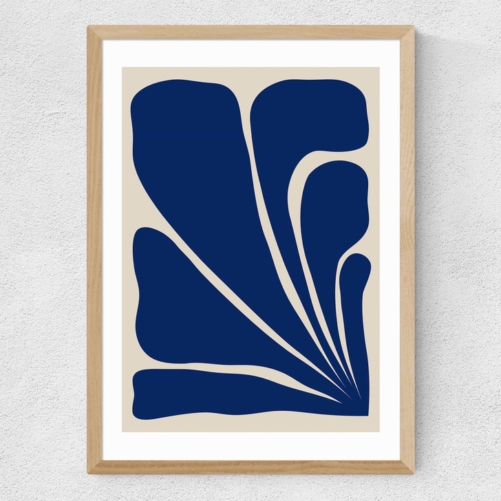 Six Leaf Plant Medium Oak Frame