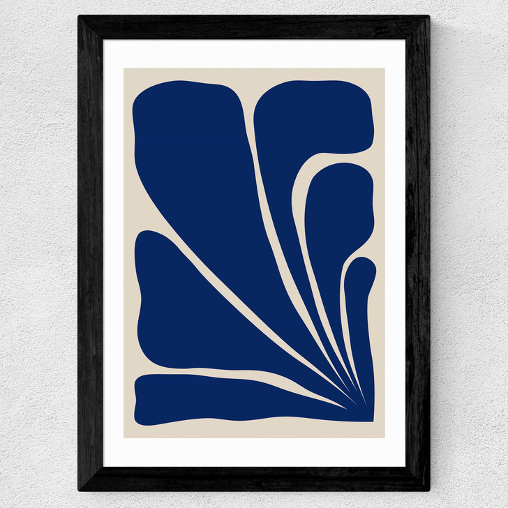 Six Leaf Plant Wide Black Frame