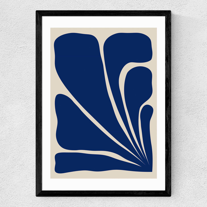 Six Leaf Plant Medium Black Frame