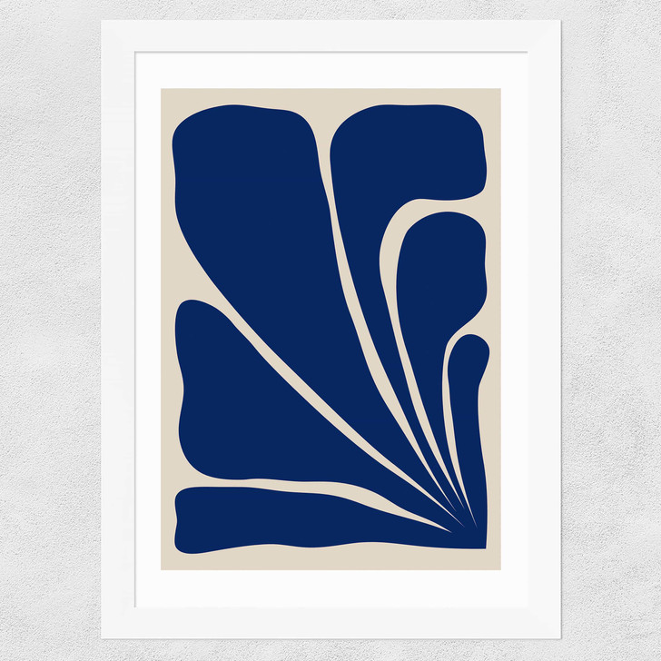 Six Leaf Plant Wide White Frame