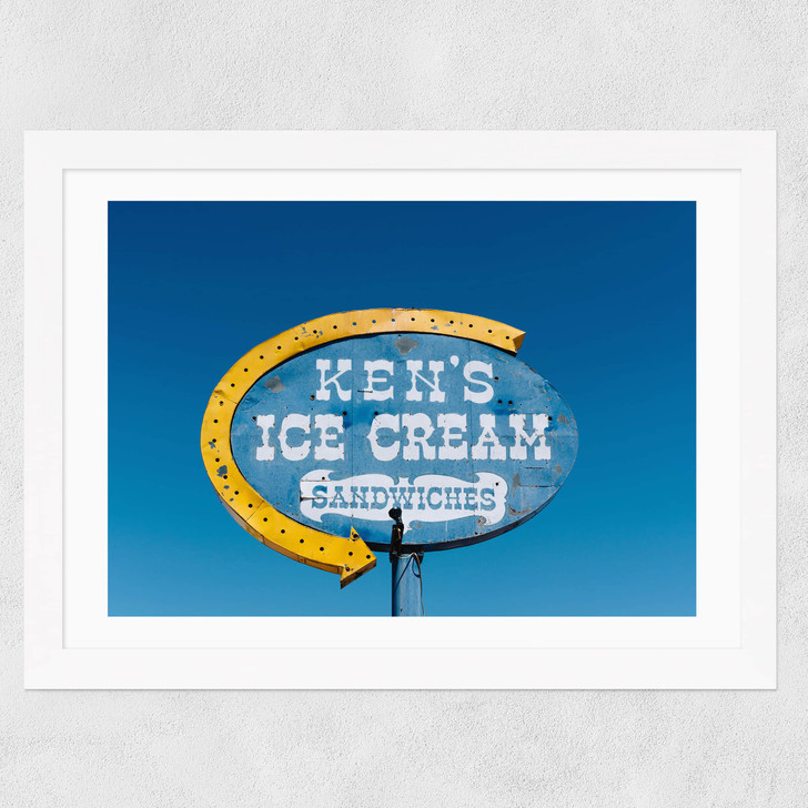 New Mexico Ice Cream Wide White Frame