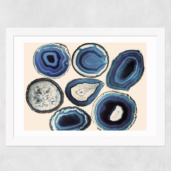 Agate Blue Wide White Frame Agate Blue Wide White Frame