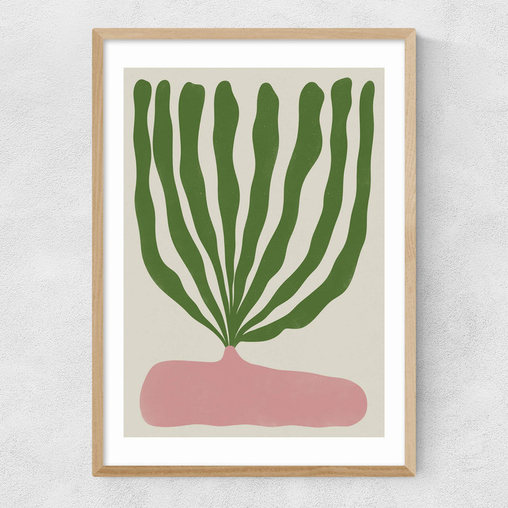 Modern Vase II Narrow Oak Frame