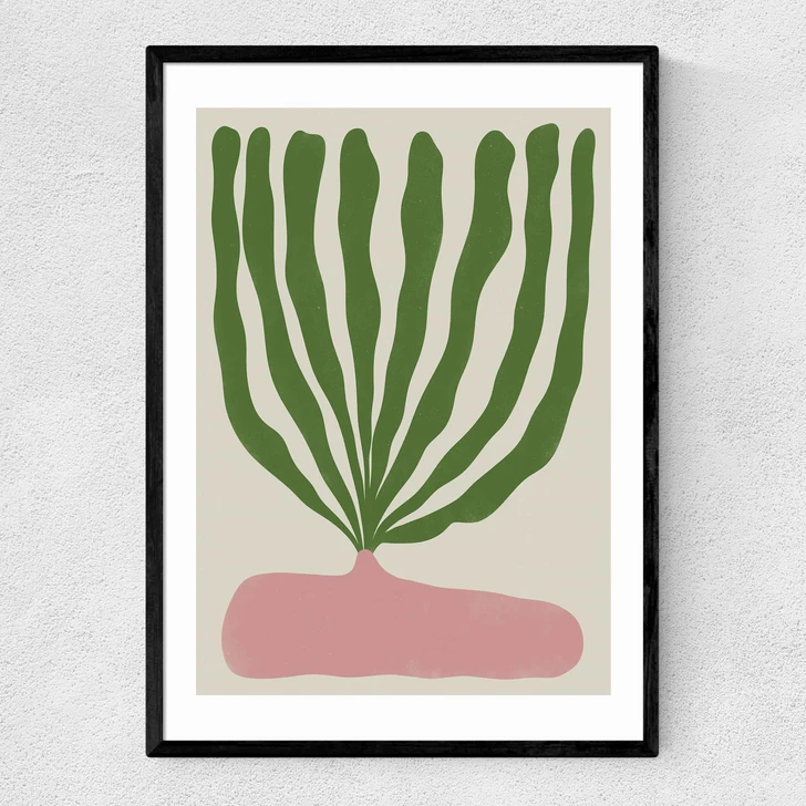 Modern Vase II Narrow Black Frame