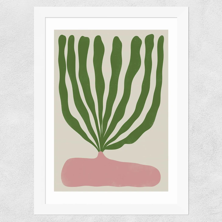 Modern Vase II Wide White Frame