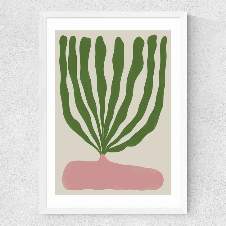 Modern Vase II Medium White Frame