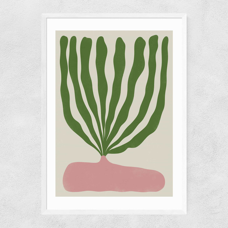 Modern Vase II Narrow White Frame