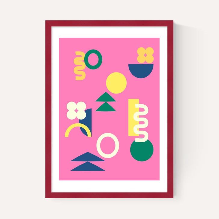 Retro 90s Shapes in Pink
