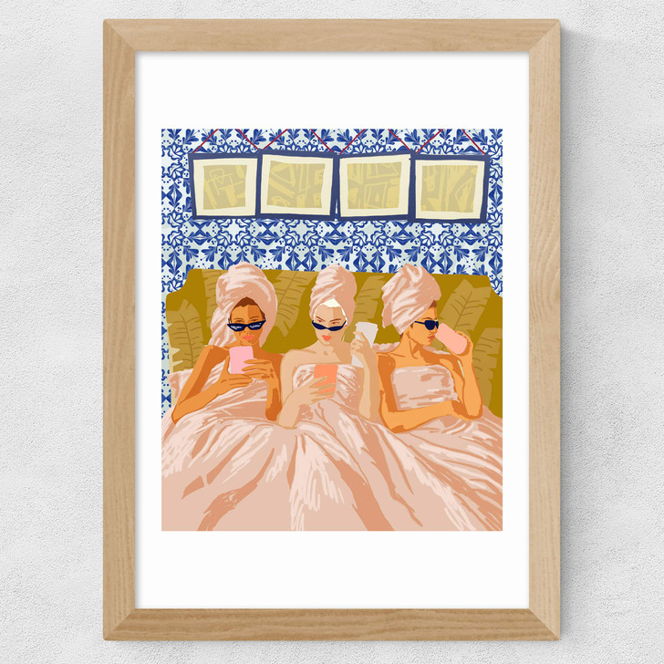 Ladies Only Club Wide Oak Frame