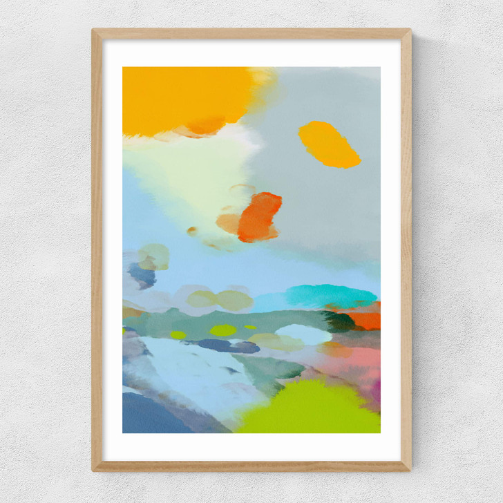 Red Poppies Field Abstract II Narrow Oak Frame Red Poppies Field Abstract II Narrow Oak Frame