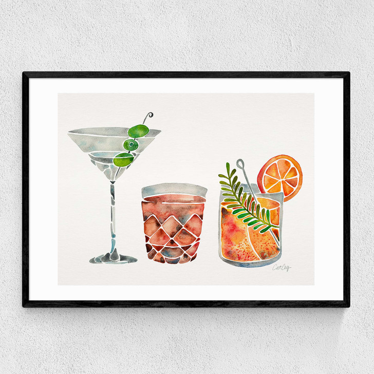 Classic Cocktails by Cat Coquillette Narrow Black Frame Classic Cocktails by Cat Coquillette Narrow Black Frame