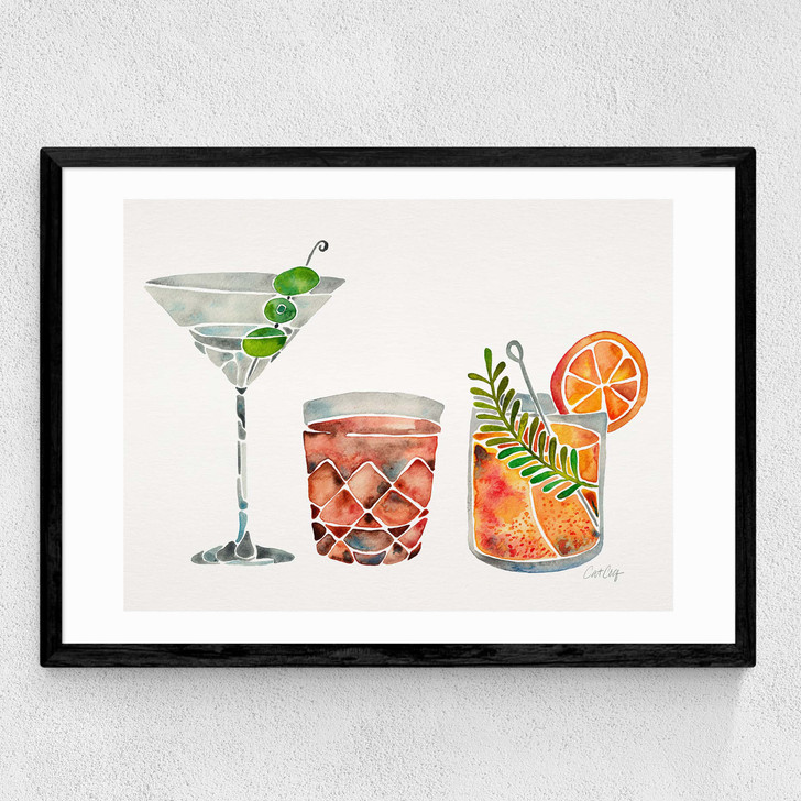 Classic Cocktails by Cat Coquillette Medium Black Frame Classic Cocktails by Cat Coquillette Medium Black Frame