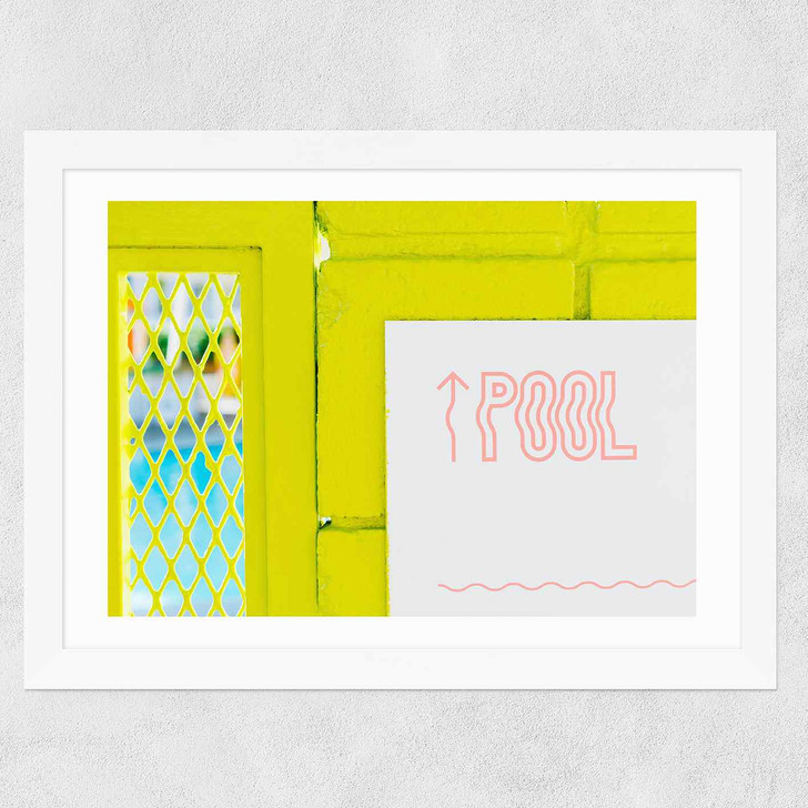 Palm Springs Pool Wide White Frame Palm Springs Pool Wide White Frame