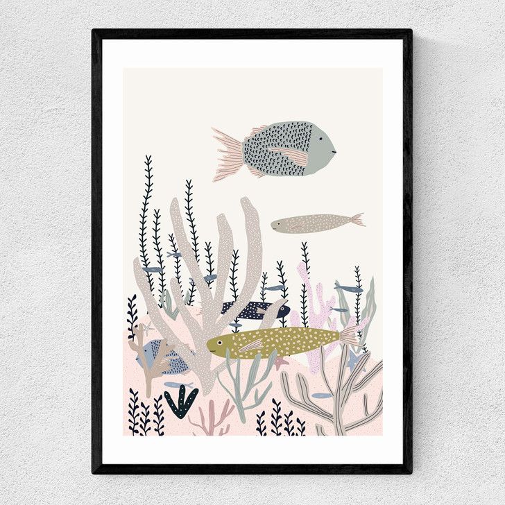Life Under the Sea Narrow Black Frame
