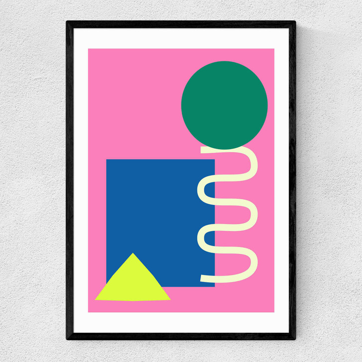 Playful Collage Narrow Black Frame