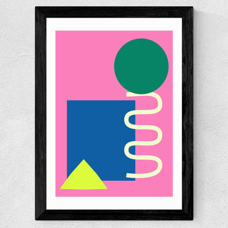 Playful Collage Wide Black Frame